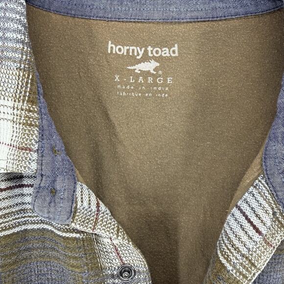 HORNY TOAD Shirt Mens XL Heavy Flannel Plaid Jersey Lined Utility Shacket Gray - Picture 3 of 10
